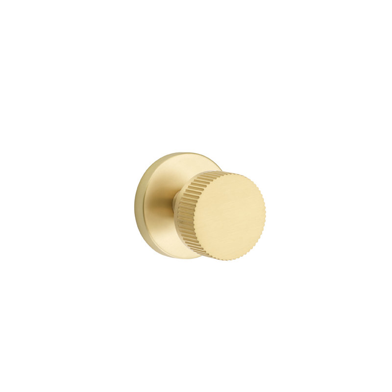Emtek Select Privacy Knobset w/ Disk Rosette, Conical Stem & Straight Knurled Knob
