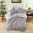 Warm Grey Oversized Bedding Set, Cotton-polyester Blend For Home Comfort