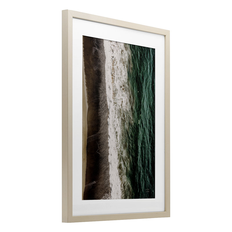 «Move Gely Vertical Coast», reproduction encadrée sous verre, conception de Nathan Larson, Cadre de récolte en pin