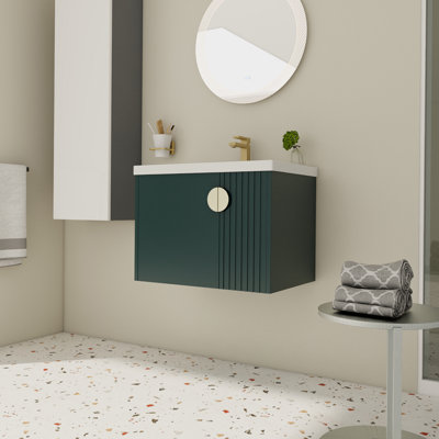 Meuble-lavabo avec lavabo, pour petite salle de bains, meuble-lavabo avec porte Ã  fermeture douce