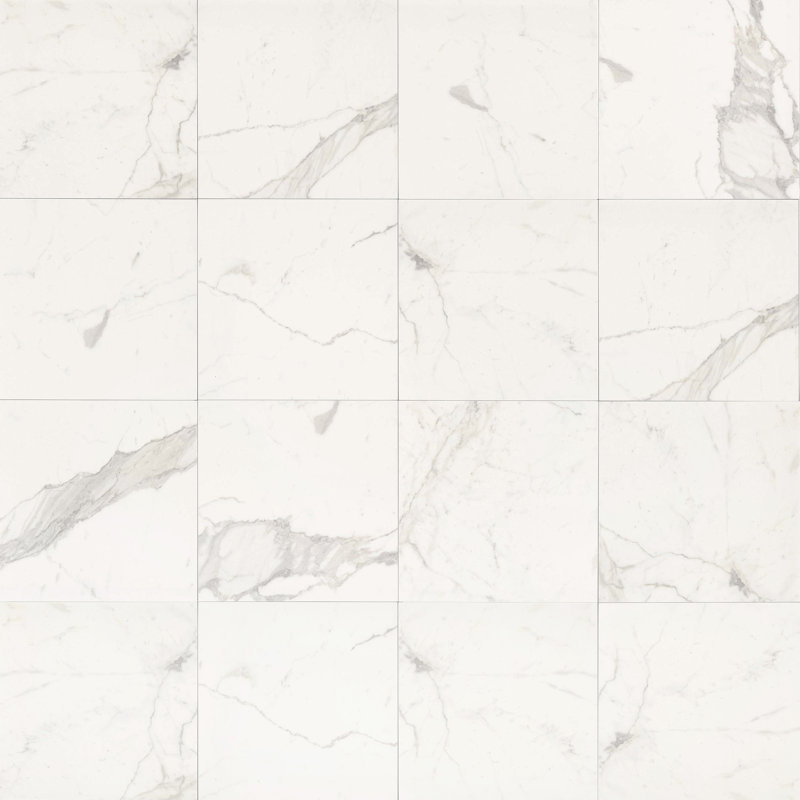 Classic 12 in. x 12 in. Glazed Porcelain Tile, Statuarietto