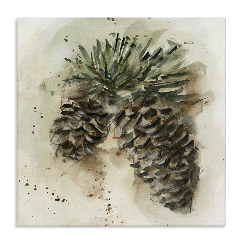 Pin, pomme de pin, art mural sur toile par Ethan Harper, H 24 po x l 24 po