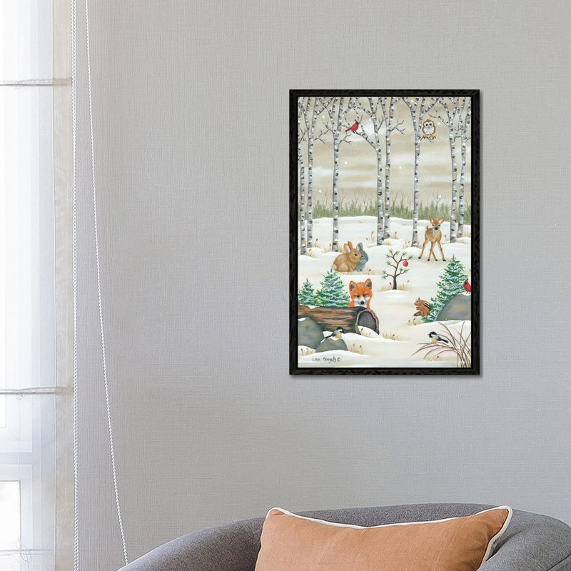 Woodland Critters by Lisa Kennedy - Wrapped Canvas Print, 66.04 cm H x 45.72 cm W, Black Framed