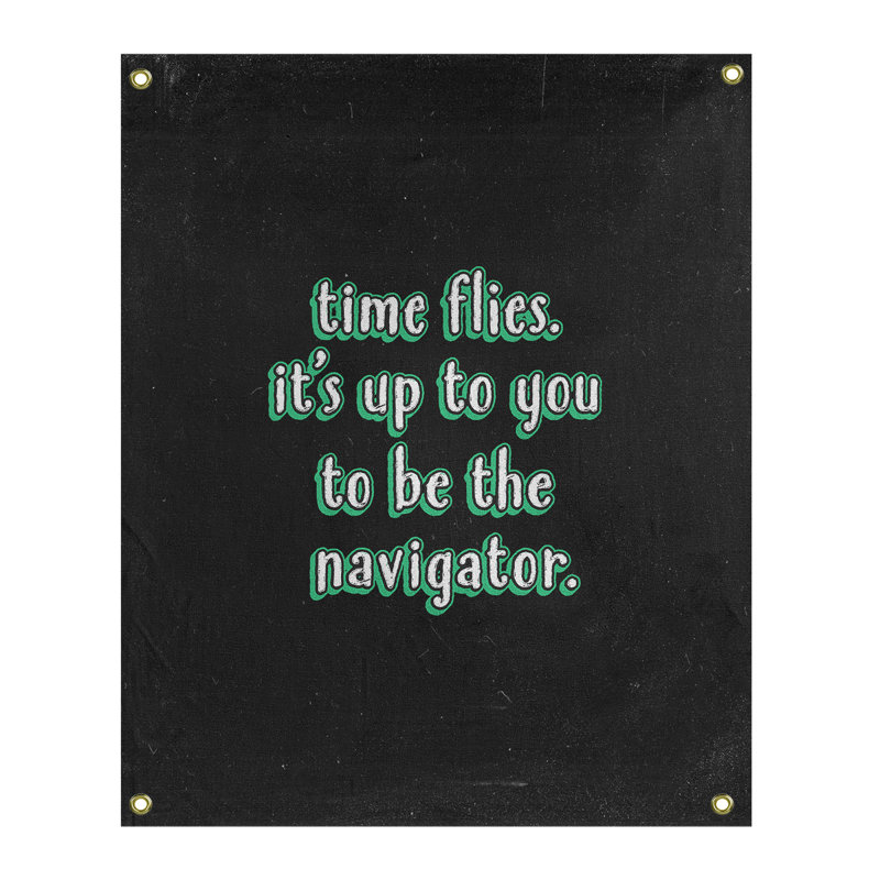 Tapisserie tableau noir en polyester time quote, H 36 po x l 26 po, Vert
