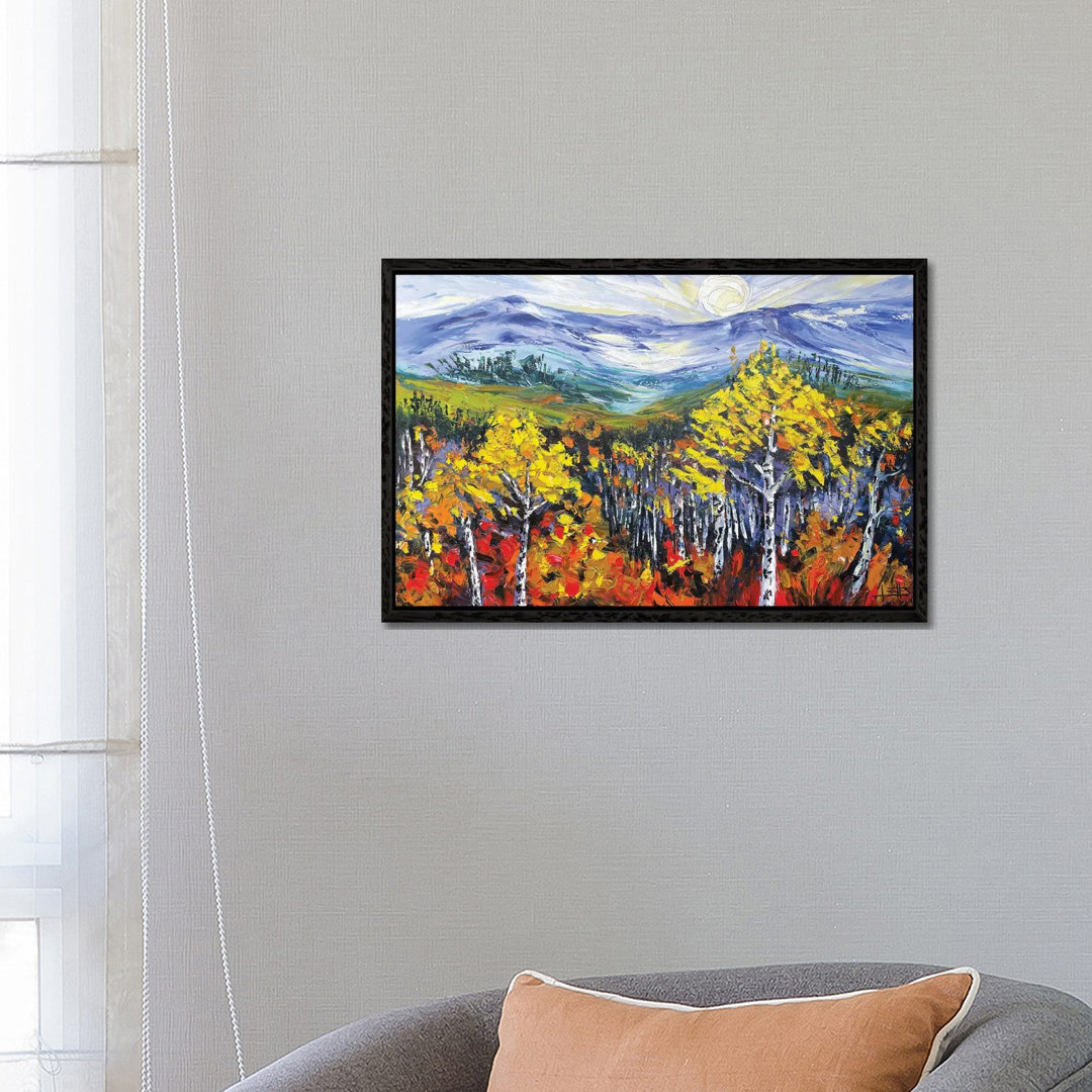 September Sunset Forest von Lisa Elley - Galerie-verpackte Leinwand Giclée auf Leinwand