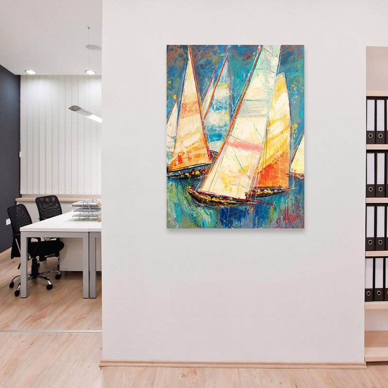 Colour Sails II by Luigi Florio - Wrapped Canvas Painting, 100cm H x 70cm W x 4cm D