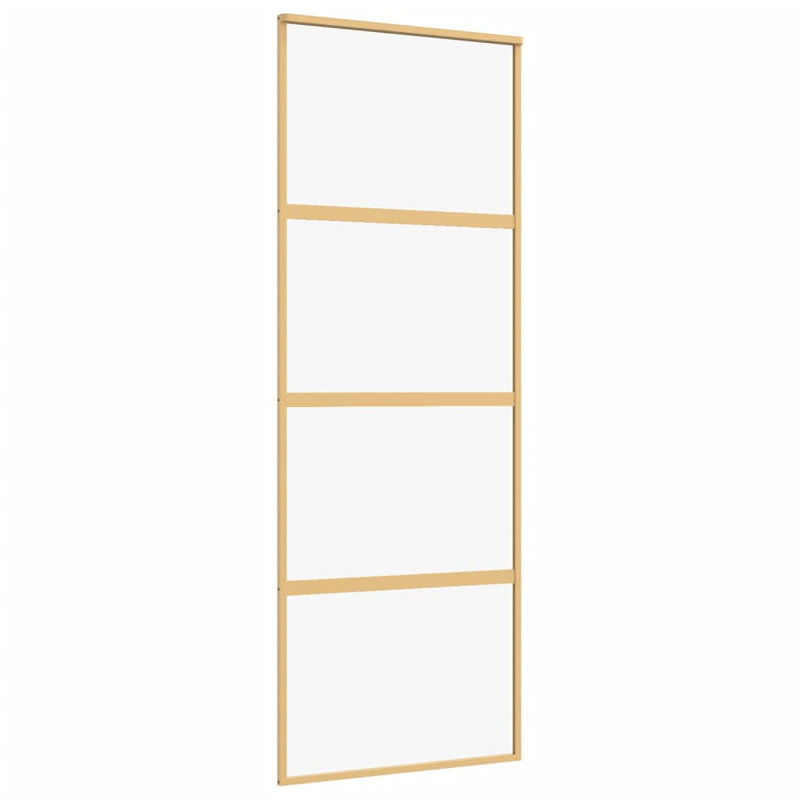 Muthiani Glass Sliding Door, 205cm H x 76cm W x 4 cm D, Gold