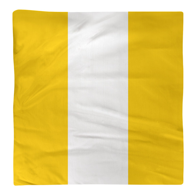 Cotton Striped Square Napkin, Yellow/White/Yellow, Cotton Twill, 22" H x 22" W x 0.25" D