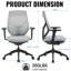  Chaise de bureau ergonomique avec accoudoirs 3D, chaise d'ordinateur en filet respirant avec dossier réglable, chaise de bureau avec coussin épais pour le bureau personnel et l'utilisation commerciale-49486155
