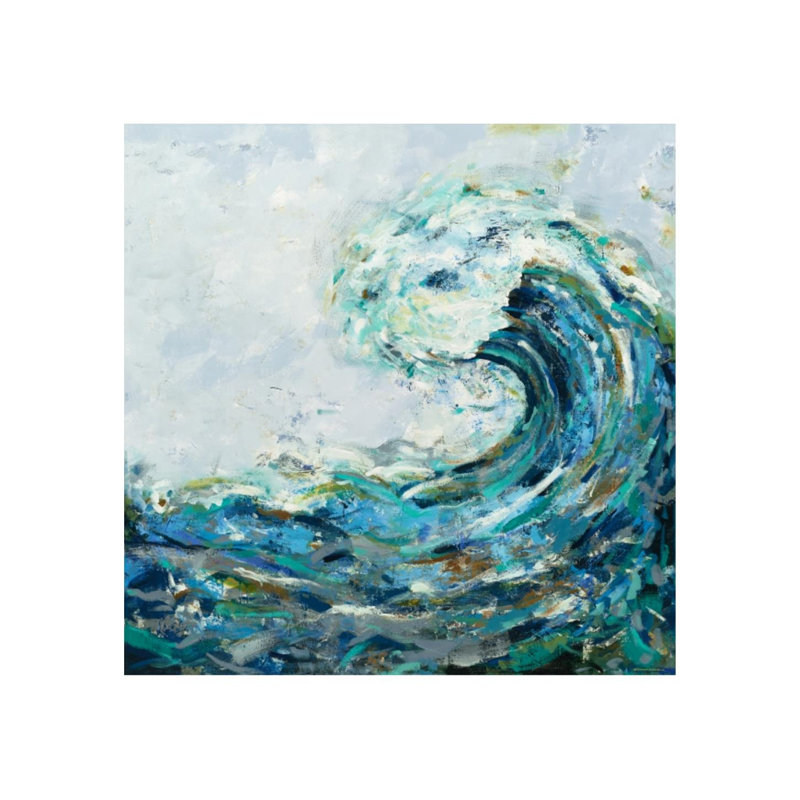 Crest Painting by Simon Caldwell, 47" H x 47" W x 1.5" D, Image Brush Gel
