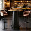 Table de bar - Panneau de fibres à densité moyenne - 1 pièce - Table de bar - Noir - Style rétro