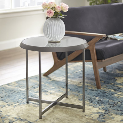 Hines Glass Top End Table