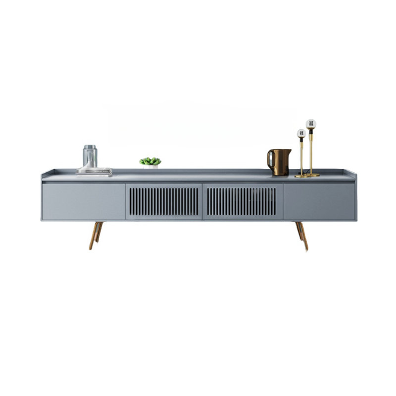 Simple Creative Rectangular TV Cabinet Unfinished TV Stand for TVs up to 88", Gray