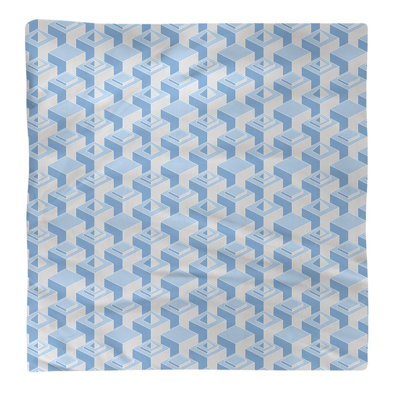Serviette de table en coton à motif de gratte-ciels à deux couleurs, H 0,1 po x l 10 po x P 10 po, sarcelle, Croisé en coton