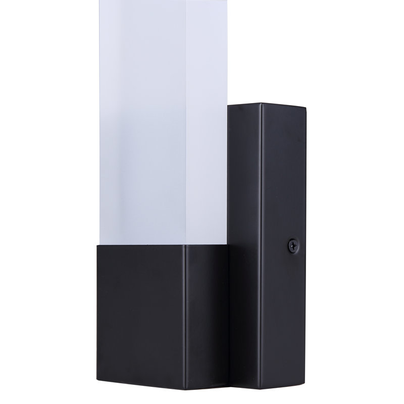 Rosamond 4.75 In. 1 Light Sconce With Frosted Acrylic Shade, Matte Black