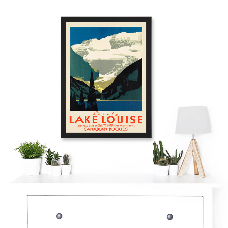 Vintage Travel Advert Tourism Lovely Lake Louise Canada Rockies - Single Picture Frame Print