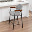 Tabouret de comptoir rembourré avec accoudoirs Devane-123161721