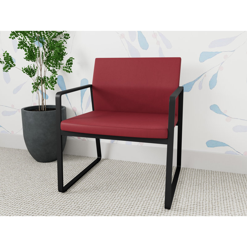 Chaise d'invité surdimensionnée Gansett, Noir, Vinyle Patriot Plus Bordeaux