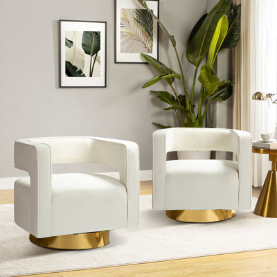 Velvet Swivel Barrel Chair