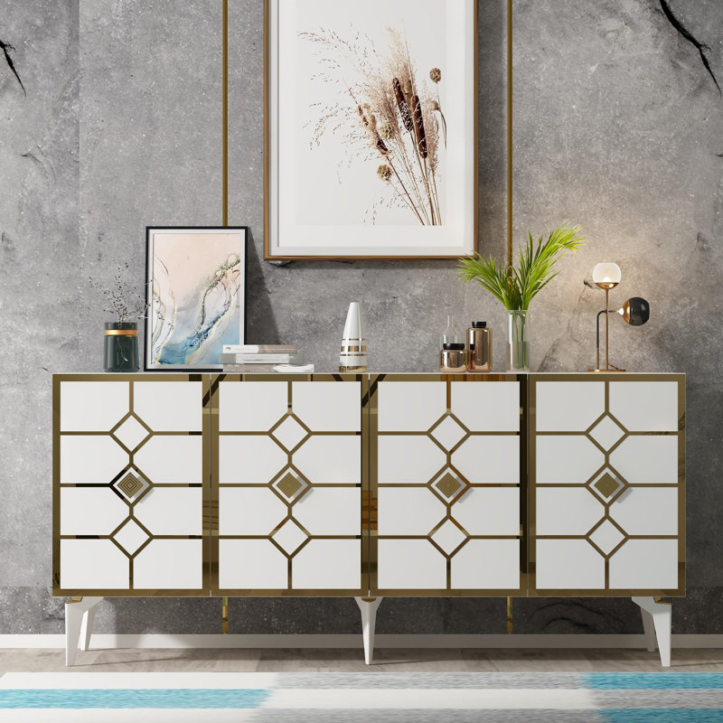 Console, Blanc / doré