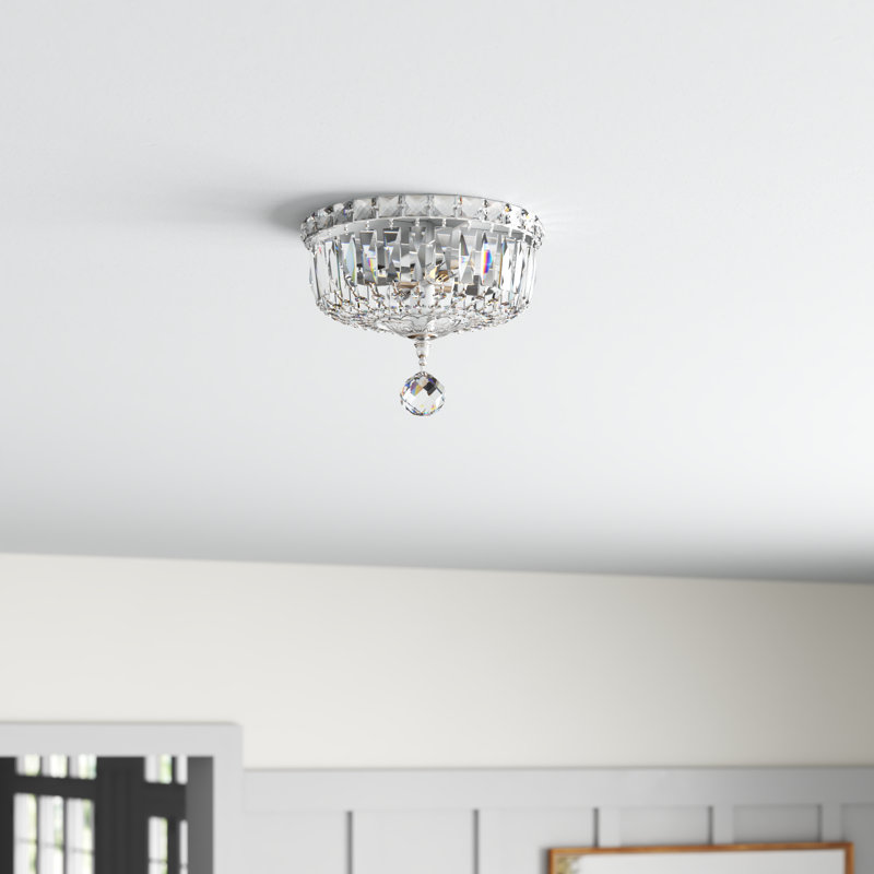 Stinnett Flush Mount, Chrome, 8" H x 10" W x 10" D, 4 Lights