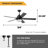 Mule 54" F5 Outdoor Ceiling Fan with LED Light and Remote, 6-Speed, Dual Mount, Wet Rated, Matte Black
