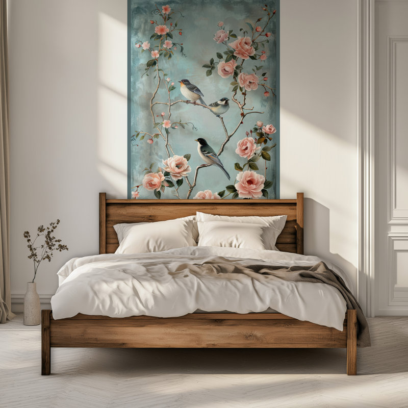 Décalcomanie amovible botanique, art floral rétro, H 108 po x l 52 po