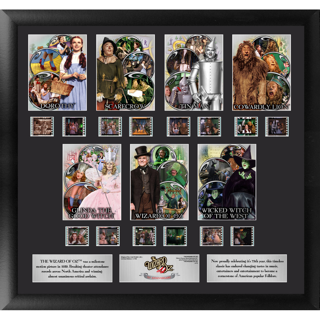 Wizard of Oz 75th Anniversary Character Montage FilmCells Framed Limited Edition Wall Art Trend Setters