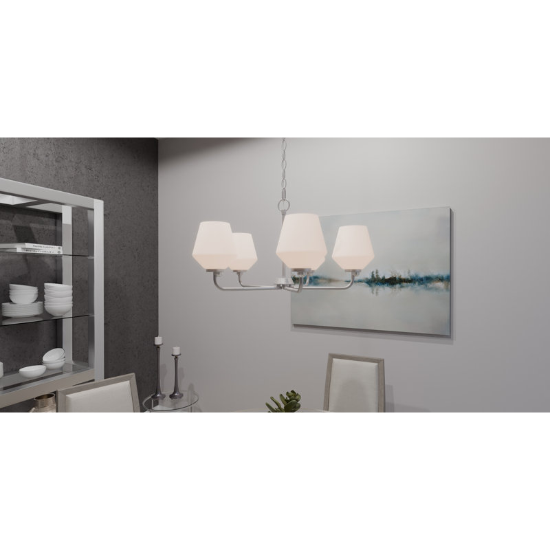 Sirkka 5-Light Matte Black Chandelier, Nickel brossé