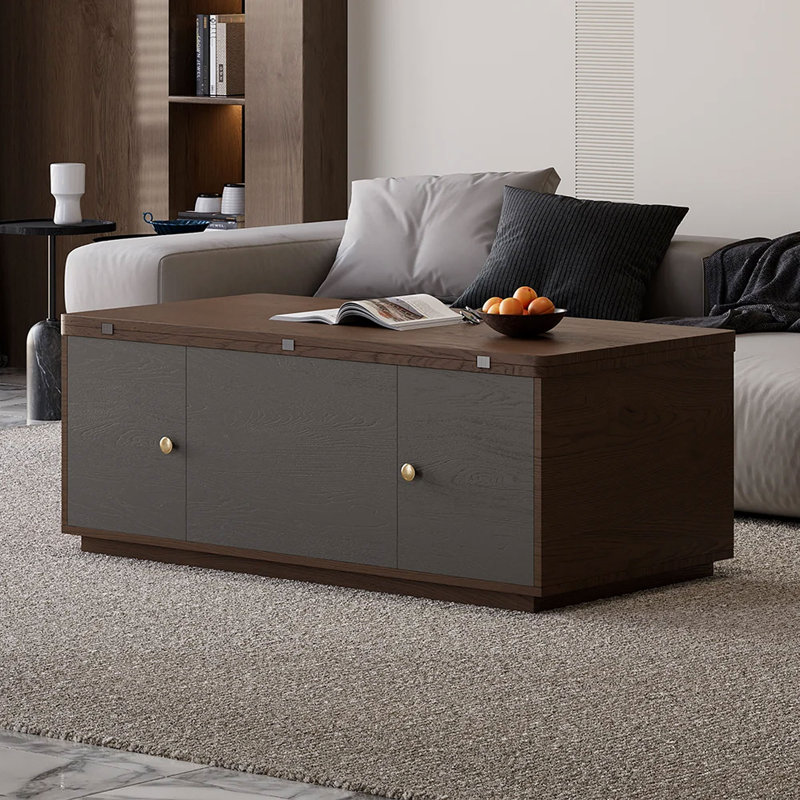 Table basse Agnus, Gris/noyer