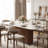 Modern 62.99" Rectangular Sintered Stone Dining Table with Solid Wood Fluted Base, Seats 4-6 People for Kitchen and Dining Room