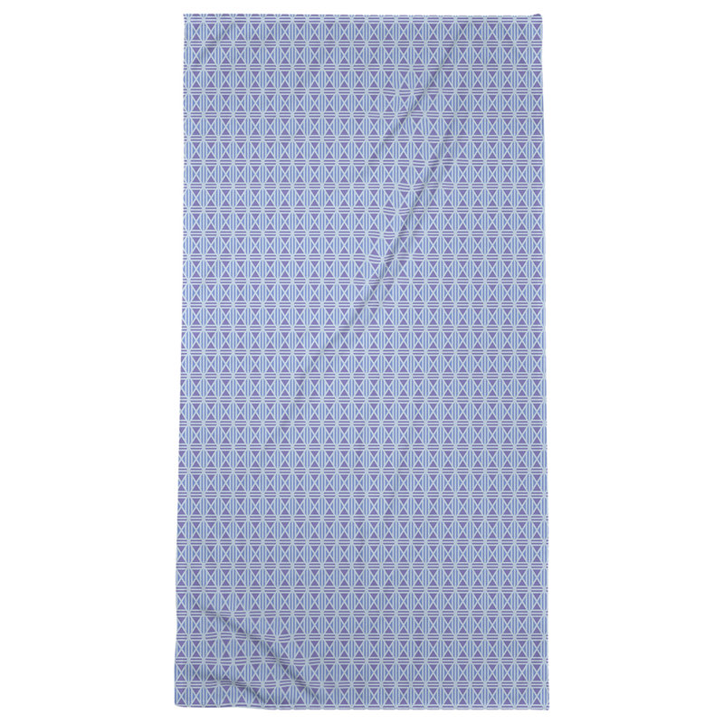 Serviette de bain à losanges, Bleu/mauve