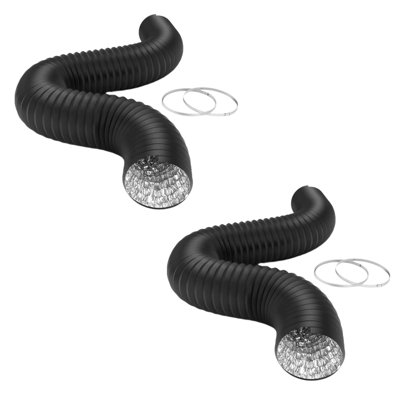 Tuyau flexible de protection pour sécheuse à 4 couches pour chauffage CVC, ventilation et écoulement, ensemble de 2 pinces pour conduites d'iPower
