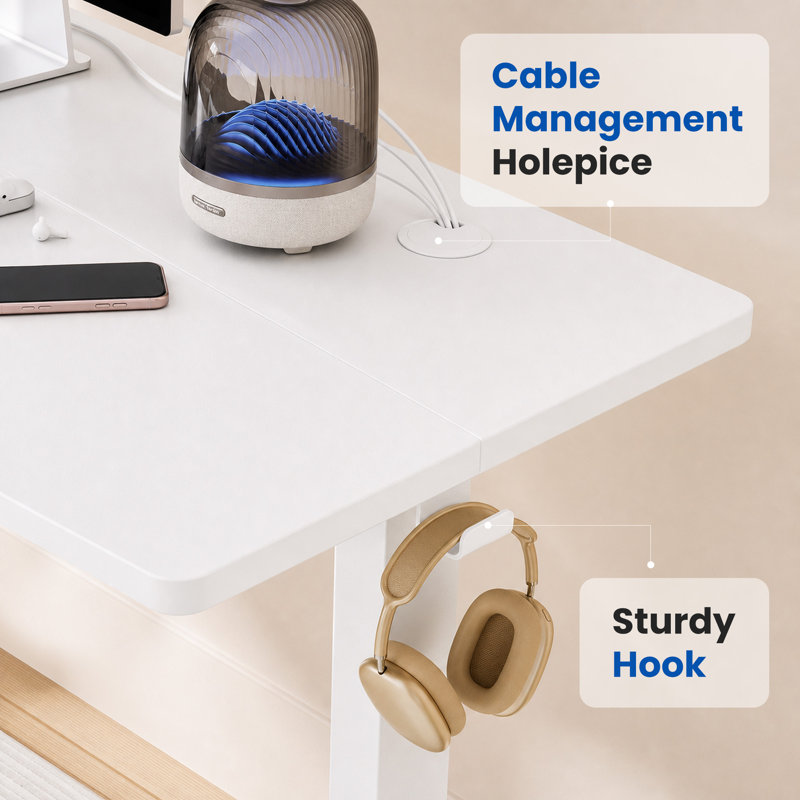 Bureau debout électrique à hauteur ajustable avec fauteuil de direction ergonomique, ensemble de mobilier de bureau moderne