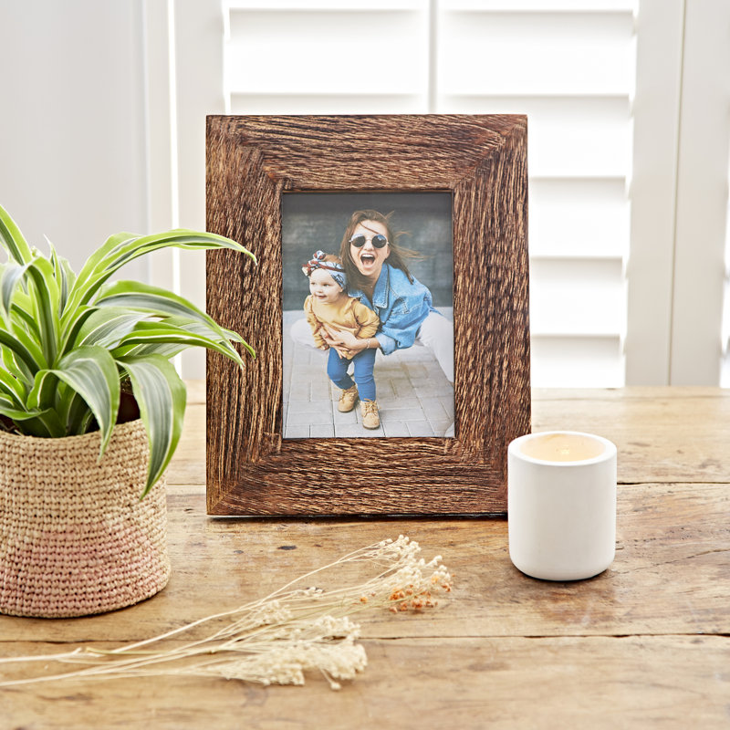 Natural Mango Wood Photo Frame, 17.78cm x 12.7cm