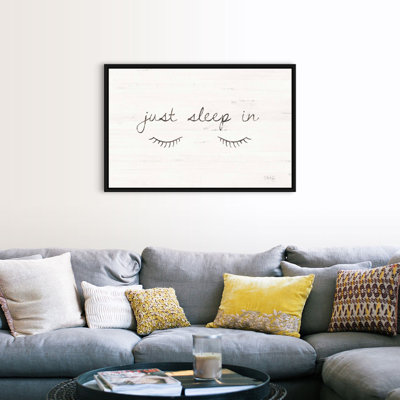 "Just sleep in" par Marla Rae, art textuel sur toile