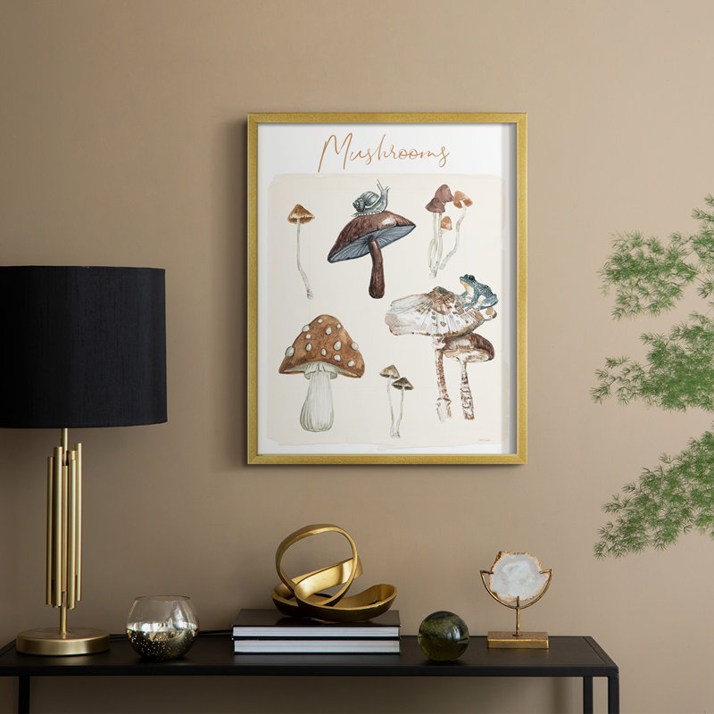 " Mushroom Chart ", 21" H x 17" W, Gold