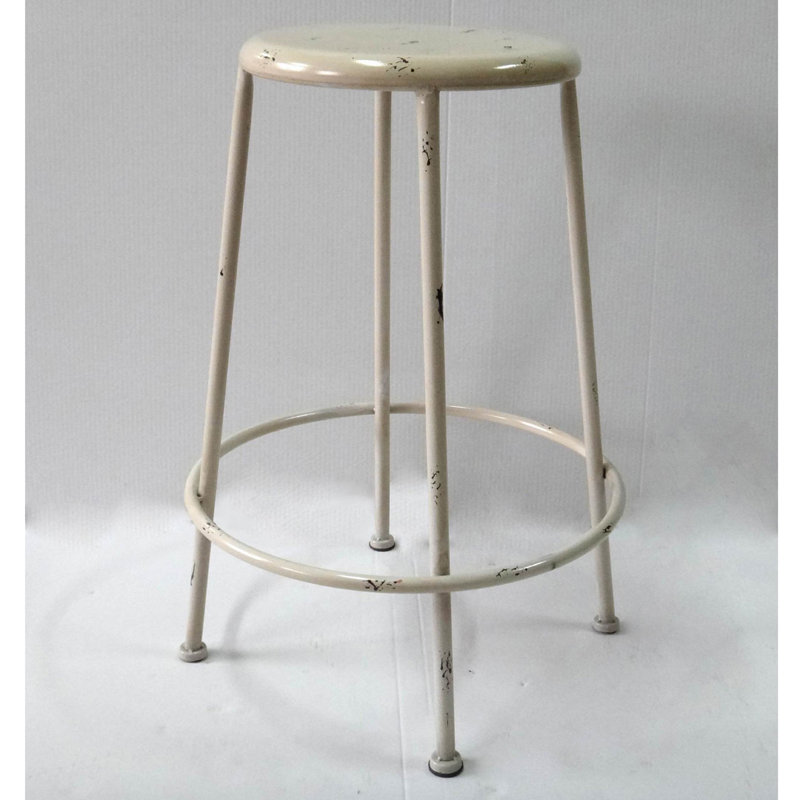 Barbel Counter Stool with Metal Frame, Cream