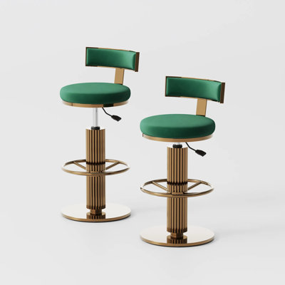 Hector - Ensemble de 2 tabourets de bar pivotants en velours