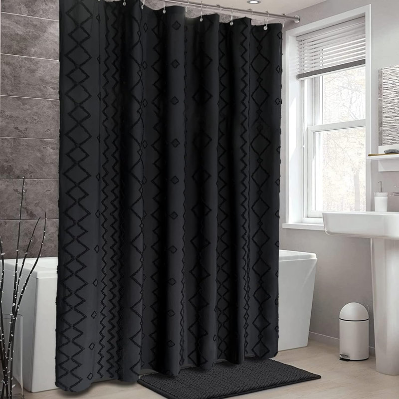 Aadilynn Fabric Striped Shower Curtain