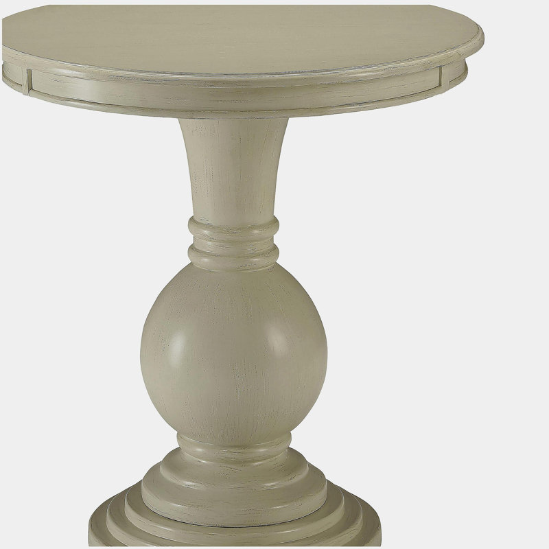 Table d'appoint blanc antique avec base piédestal