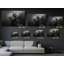 Reproduction sur toile de haute qualité en noir et blanc d'un élan - Art mural - Art mural - Cadeau-784636176