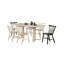Ensemble de salle à manger ovale 7 pièces, table extensible, 6 chaises, chêne blanc Hiny-119907005