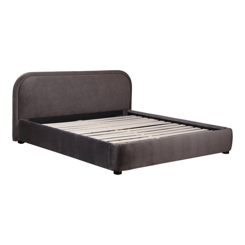 Shonda Upholstered Low Profile Platform Bed, Oatmeal, King