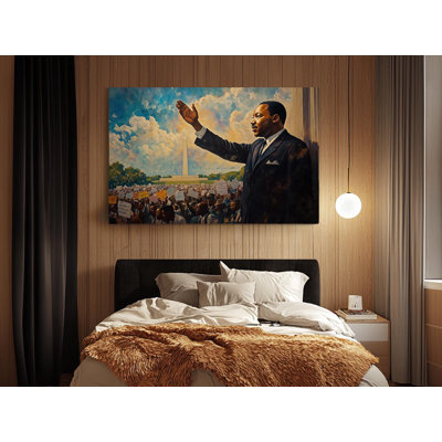 Une peinture puissante de Martin Luther King Jr. sur une reproduction sur toile de haute qualité - décoration murale fabriquée à la main - art élégant - cadeau - décoration murale, reproduction de peinture