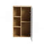 Armoire latérale de salle de bain murale 16 pouces avec porte simple et tablettes ouvertes à 3 niveaux