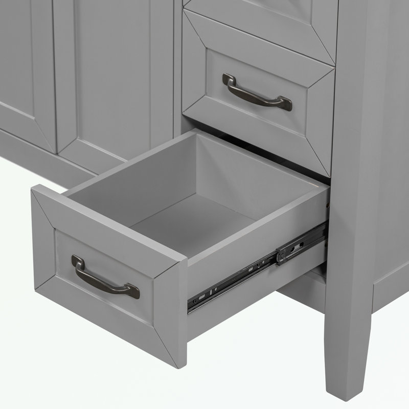 Rangement pour salle de bain Berdyne, Gris, Noir