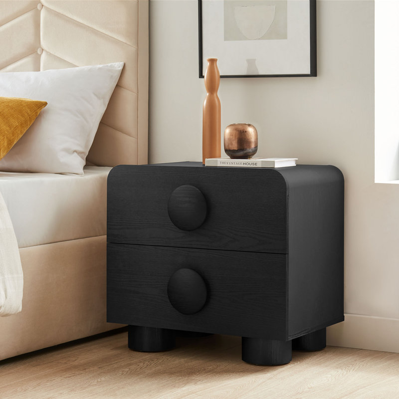 Sonnet 2-Drawer Nightstand, Black