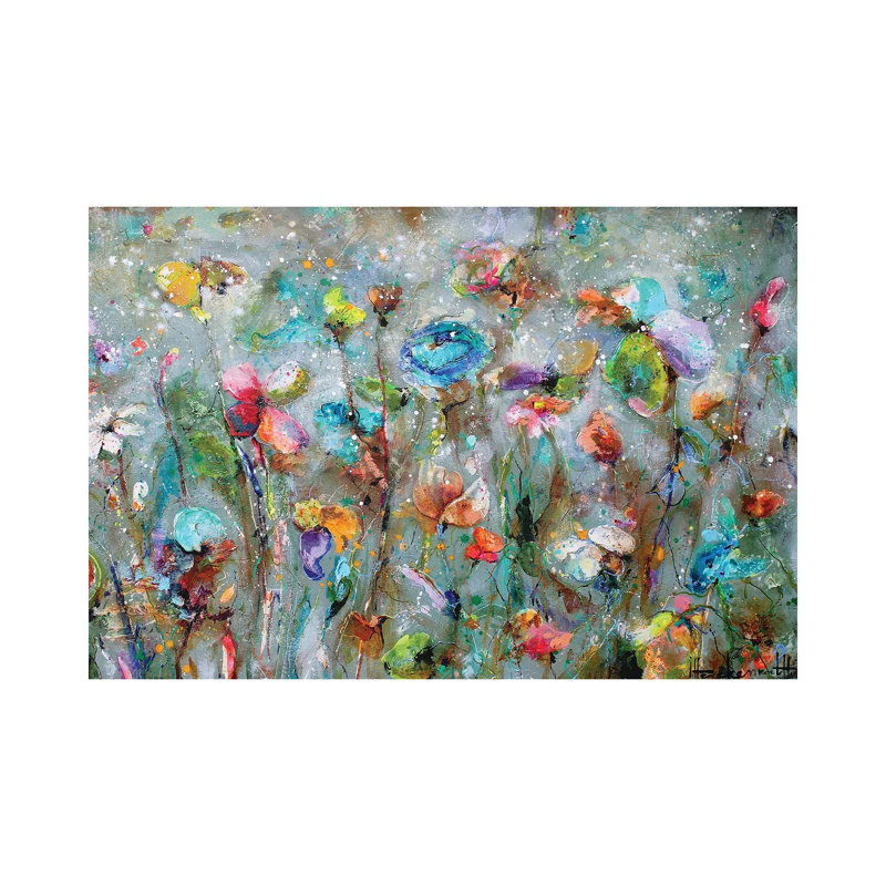 Fleurs par l'aube par Studio Paint-Ing - reproduction sur toile, Toile tendue, H 18 po x l 26 po x P 1,5 po