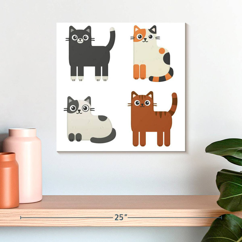 Ashelle Colorful Cats, 16" H x 16" W